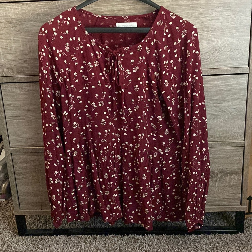 Lucky Brand Maroon Flowy Top